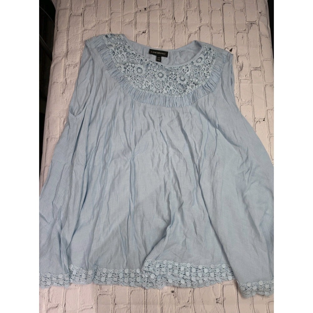 Lane Bryant Light Blue Lace Sleeveless Top Womens Size‎ 18/20